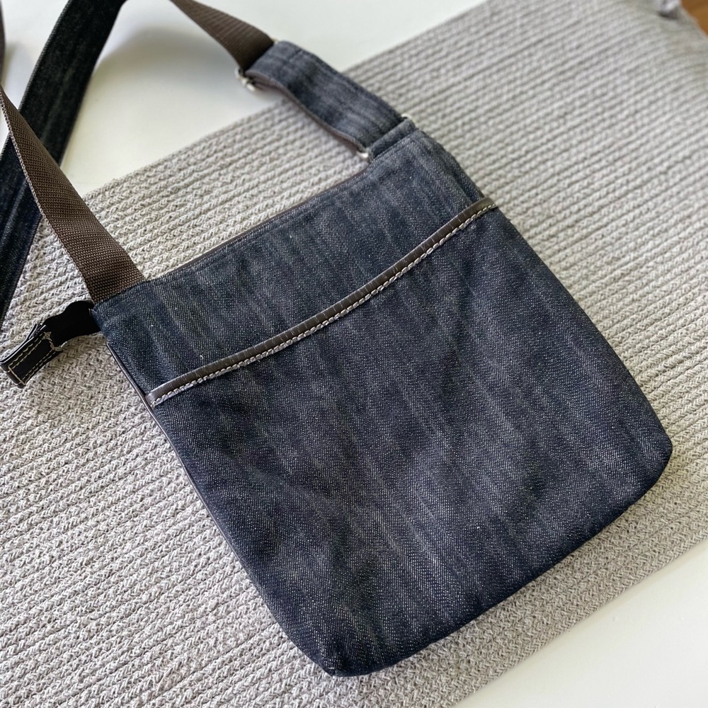 Thirty-One Black Denim Adjustable Crossbody Tote Bag Purse - Picture 9 of 10